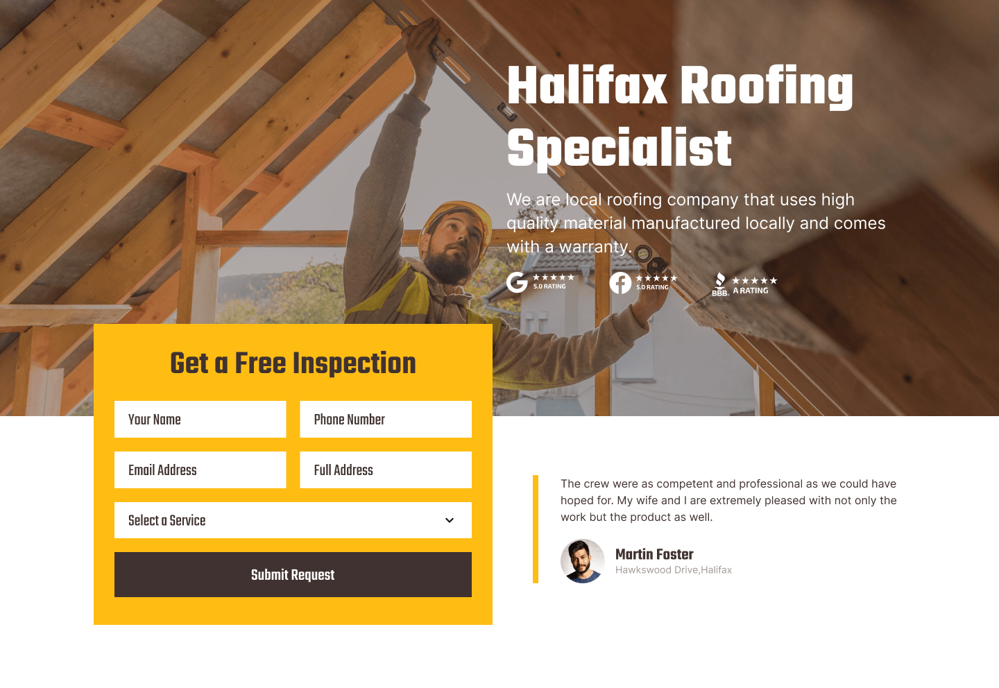 Premier Roofing Experts - Professional roofing website design